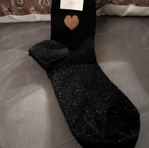 Sezane Lurex Heart Socks